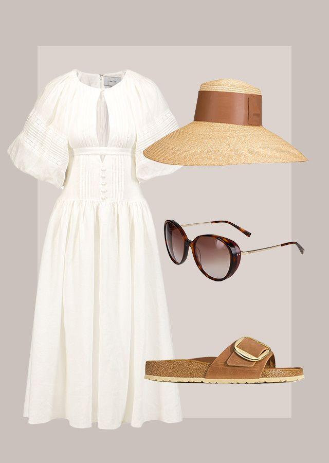 white linen dress