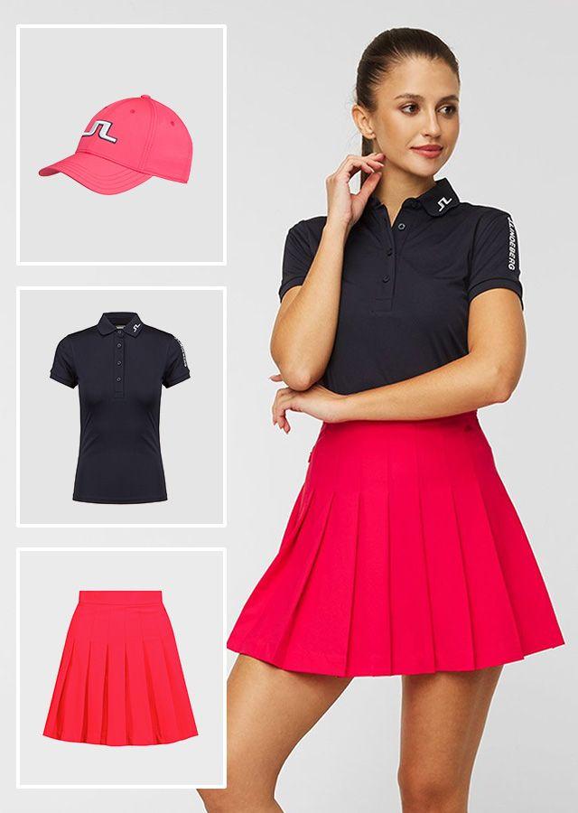 Style de tennis féminin à la mode dans les tons noir et rouge