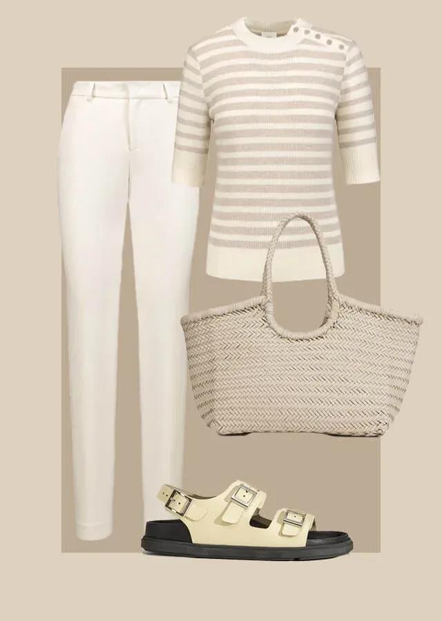 pantalon et pull beige - old money