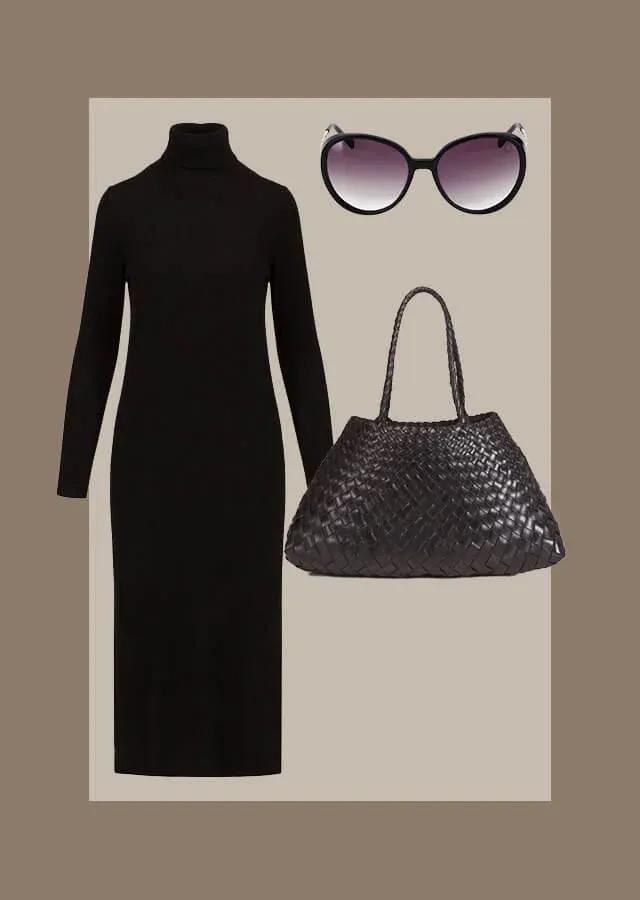 black old money style dress