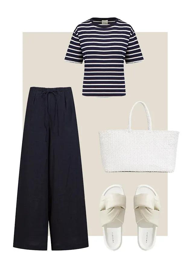 Styling quiet luxury with women's striped T-shirt