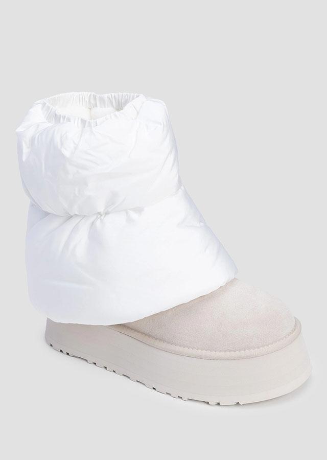  Beige platform boots with white UGG upper